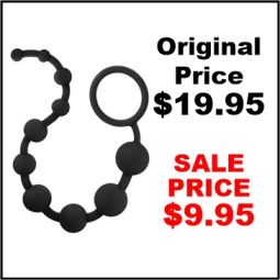 Anal Adventures Platinum Silicone 10 Anal Beads Black